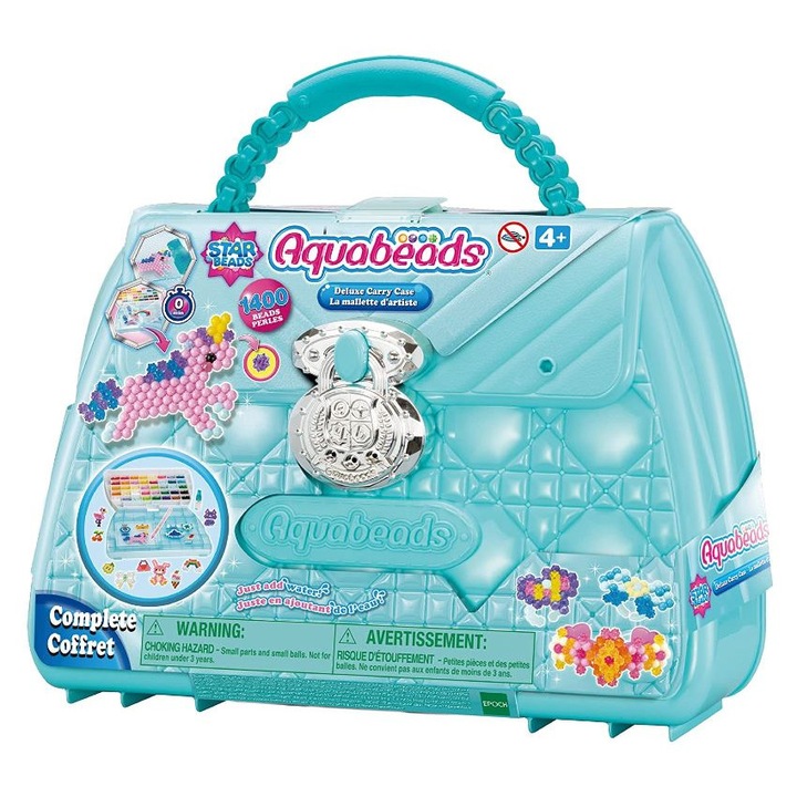 Творчески комплект за деца, Aquabeads Deluxe, 1400 части, многоцветен, куфар