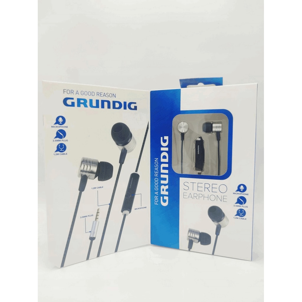Casti stereo Grundig, mufa de 3, 5 mm, lungime cablu 1, 20 m, negre