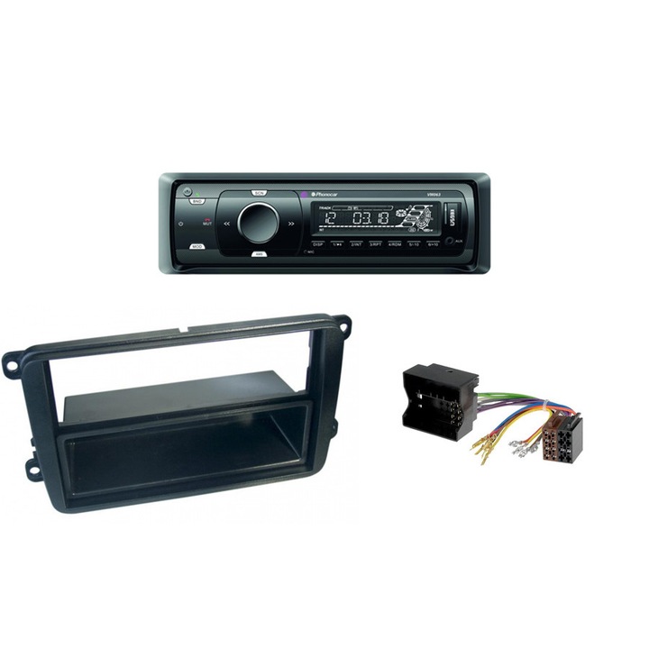 VW Golf V аудио комплект, MP3 радио, Bluetooth, адаптерна рамка, конектори