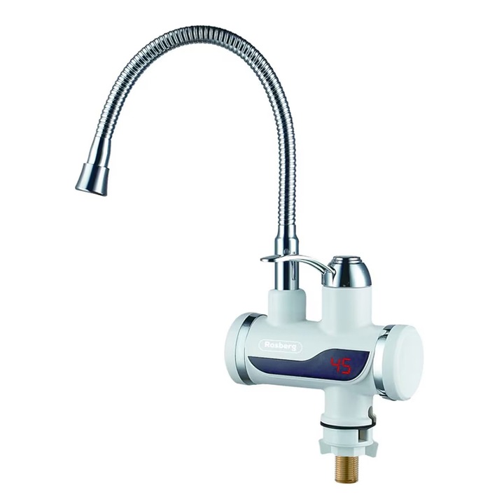 Csaptelep fűtéssel Rosberg 57100 CW, 3000 W, kijelző 60 C fokig