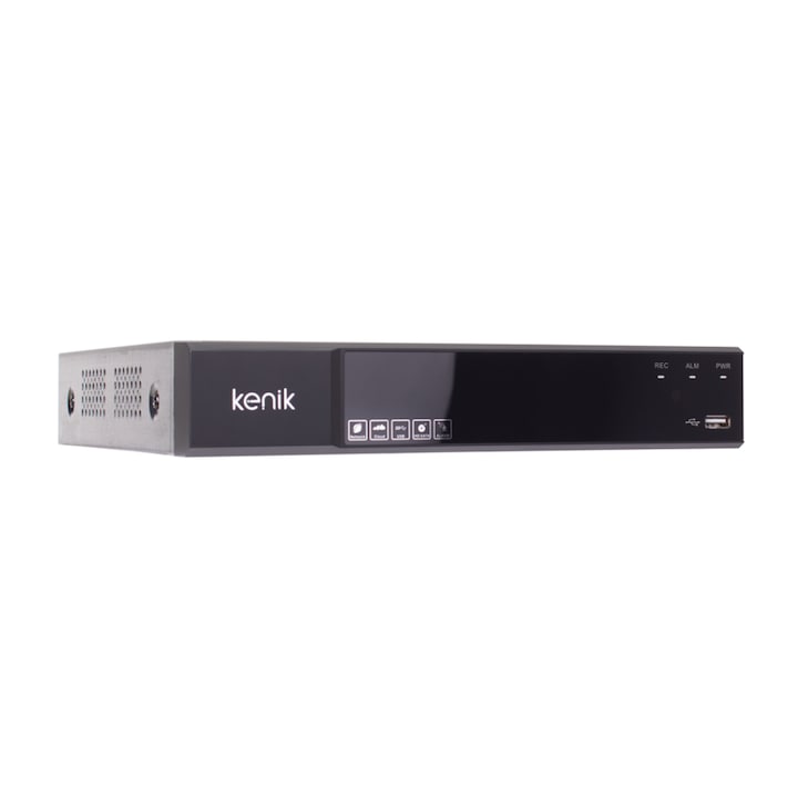 NVR, Inregistrator IP, Kenik, KG-NVR4018-V2, Suporta 8 camere IP, Inregistrare pana la 4K (8Mpx), HDMI, VGA, 2xUSB 2.0, Negru