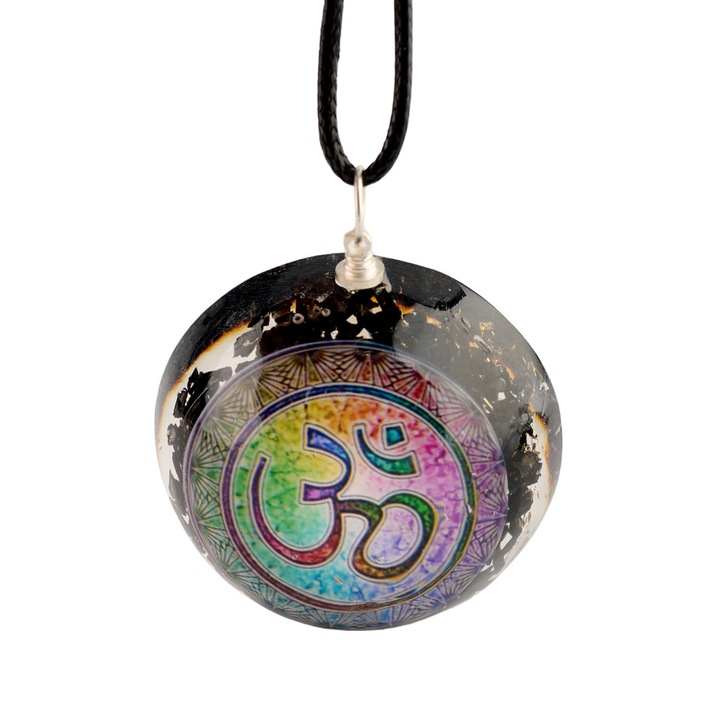 Energizáló medál, amely a lelket szólítja | orgonit és turmalin kristályokból készült | AUM Mantra