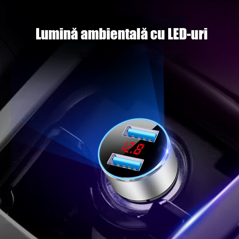 Modulator auto, USB, 12-24V, Afisaj digital, Negru, DONFANLIA® - eMAG.ro