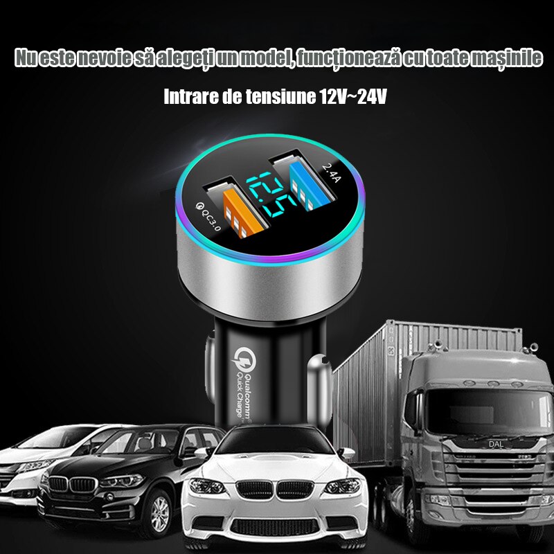 Modulator auto, USB, 12-24V, Afisaj digital, Negru, DONFANLIA® - eMAG.ro