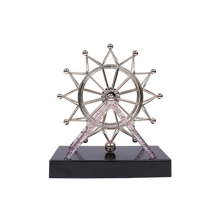 Dekoratív tárgy Kinetic Wheel Art Doty®, mágneses, kielégítő hatású, stresszoldó, kinetikus szobordizájn, 24x21 cm, ezüst díszítéssel