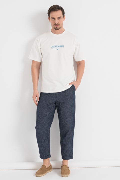 Jack & Jones, Póló logós részlettel, Fehér/Kék, XL