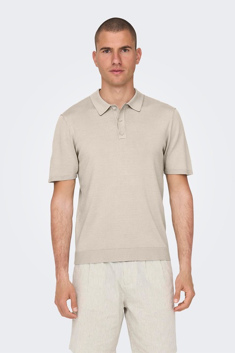 Only & Sons, Galléros finomkötött póló, Csontszín