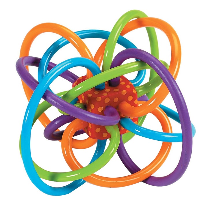 Rágóka játék babáknak, Szilikon, 0-3 éves korig, Segít fejleszteni a baba szem-kéz koordinációját, Sundiguer, többszínű