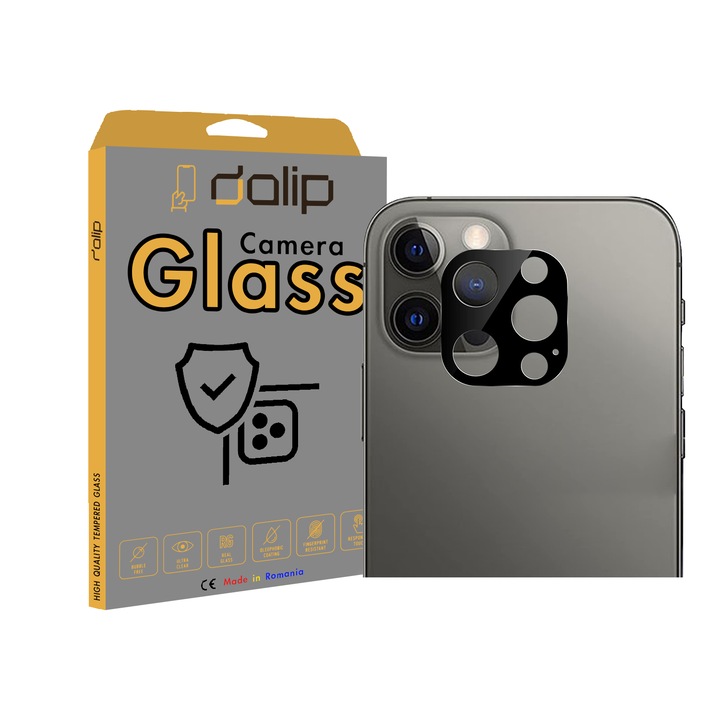 Kamerafólia Apple iPhone 13 Pro / 13 Pro Max készülékekhez, Dalip Extreme Camera Protection Premium, fekete-átlátszó