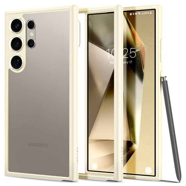 Калъф за мобилен телефон Spigen за Samsung Galaxy S24, Ultra Hybrid, Бежов