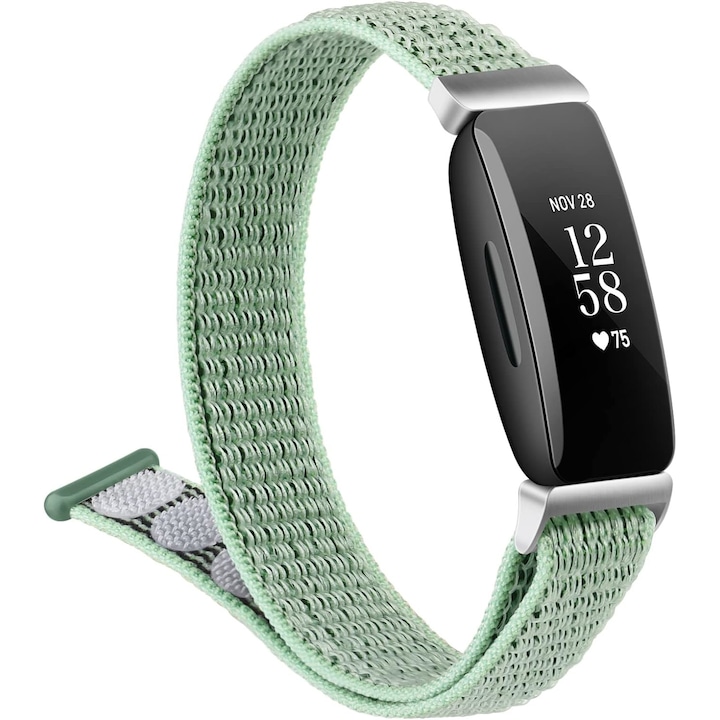 Curea pentru smartwatch compatibila cu Fitbit Inspire 2, Inspire HR, Inspire, stil sport, latime 20 mm, culoare verde