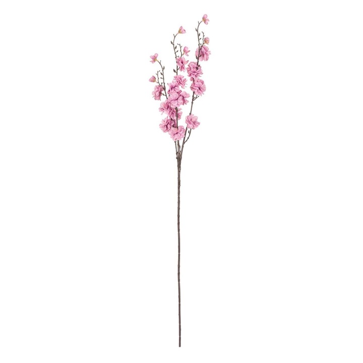 Floare artificiala decorativa Shopiens® cu tulpina lunga si floricele roz, 90 cm