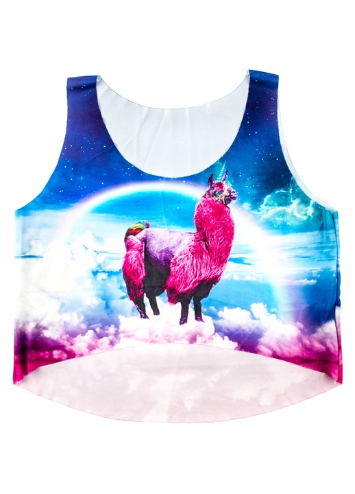 Топ без ръкави дамски, Деко, Полиестер/Еластан, Многоцветен, Един размер