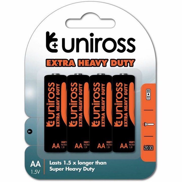 Uniross R6/AA/ceruza, 1,5V szén-cink ceruza elem 4db/fólia
