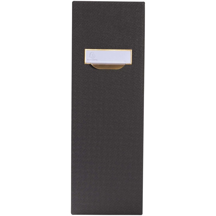 Suport vertical Exacompta OfficeByMe, pentru documente, carton 3mm, cotor 100mm, eticheta pe cotor, certificare FSC, A4, Negru