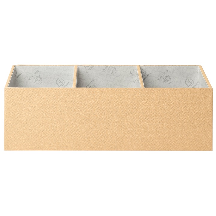 Organizator de birou Exacompta OfficeByMe, 4 compratimente, carton 3mm, Certificare FSC, Bej