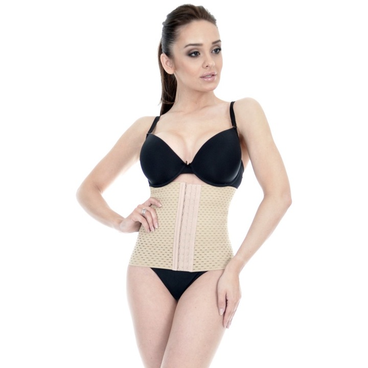 Centura abdominala postnatala Orirose Belly Shape, cu finisaje plate, reglabila, masura L/XL compatibil 75-95 cm, culoare Beige