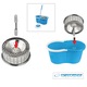 Set mop rotativ, Spin Mop Perfect Clean 96407, galeata cu roti si storcator, rotire 360 grade Albastru
