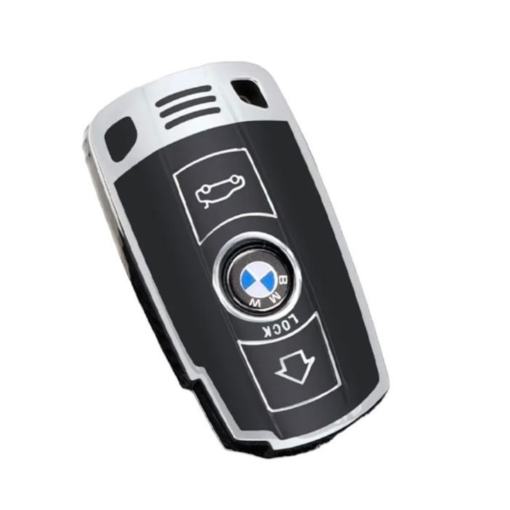 Kulcsház az 1, 2, 3, 5, 6, 7, x1, x3, x5, x6 sorozathoz kompatibilis BMW kulcshoz Fekete