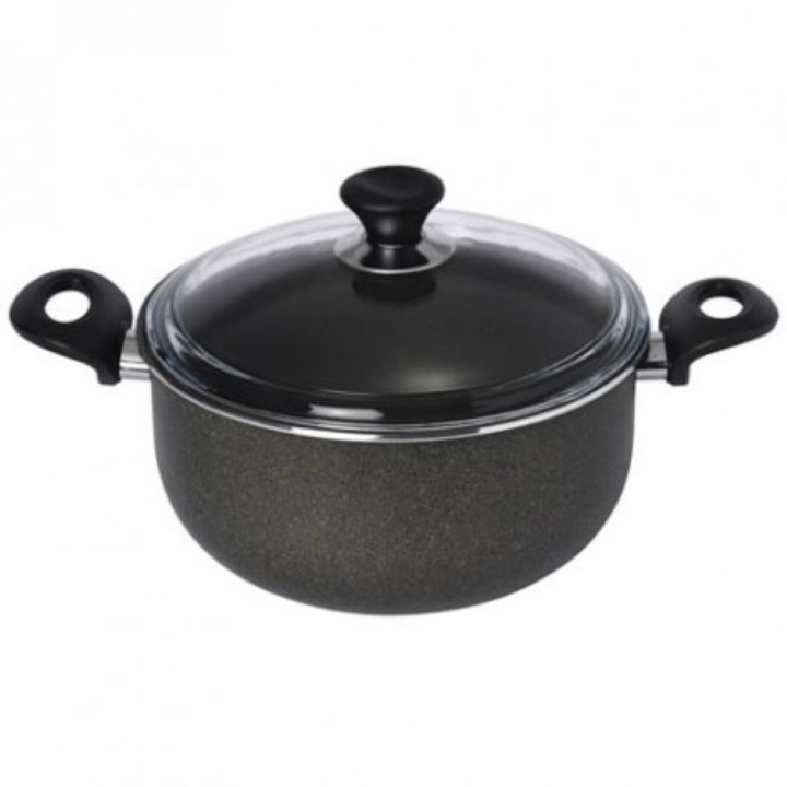 Mehtap Kuvars Gránit Edény , Tapadásmentes bevonat, Vastagság 2,5 mm, Átmérő 24 cm, Mélység 11 cm