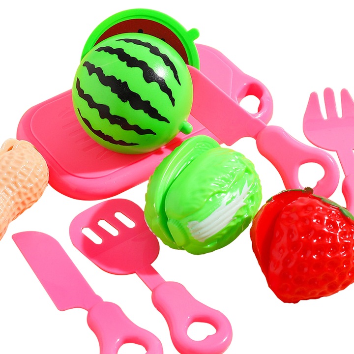 Set de Legume si Fructe pentru Copii, FreeBiz®, 3 ani+, Multicolor 9 piese