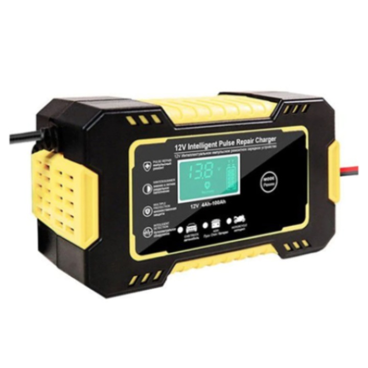 Redresor Baterie Auto, 12V, galben/negru