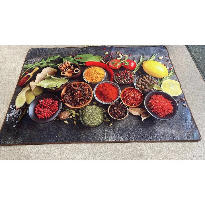 Covor cu Print Digital din Poliester, Antiderapant, 150x200 cm