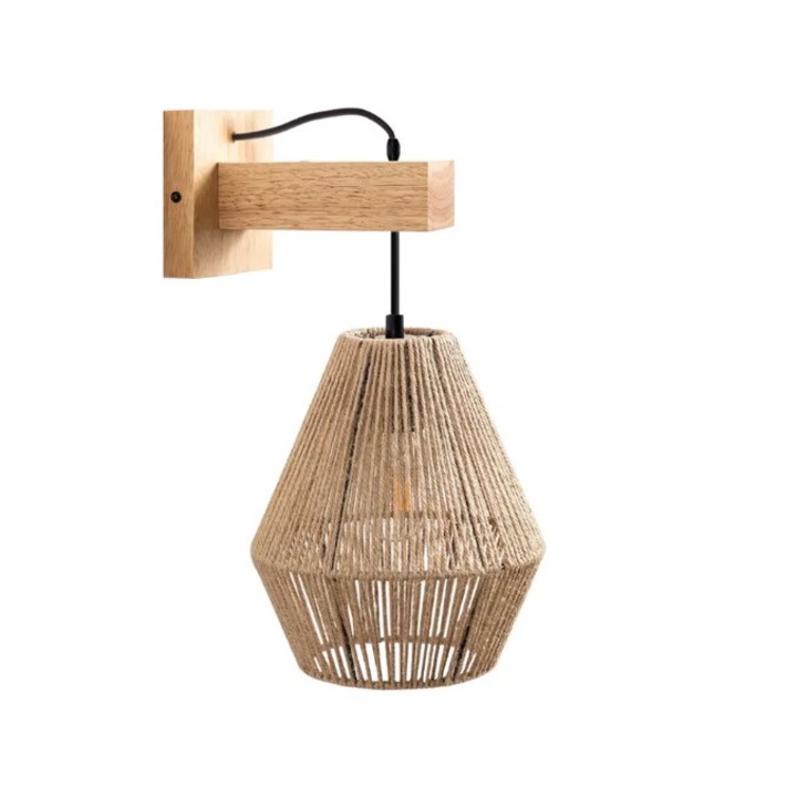 Аплик Rea Toolight APP1149-1W, Дървен, Плетен