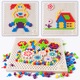 Joc Educativ si Distractiv din lemn, Mozaic Pixel cu Carticica modele, Multicolor, 257 piese, + 3 ani, Edujucarii
