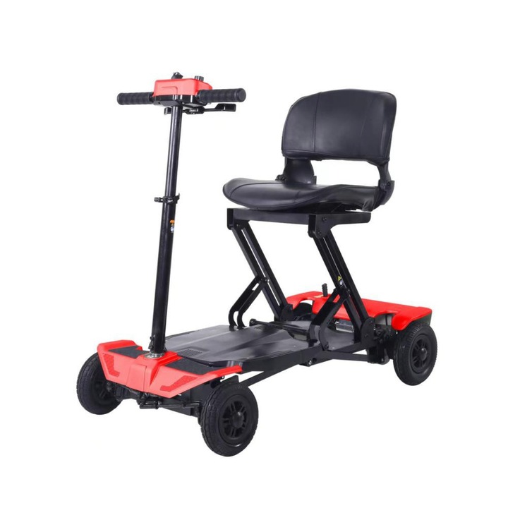 Összecsukható elektromos robogó BILI BIKE FOLD Z1, 8 km/h, 4 kerék, piros/fekete, 102x51x92cm