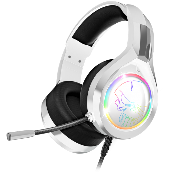 Spirit of Gamer PRO-H8 RGB White Fejhallgató, MultiPlatform, mikrofon, 3.5mm jack, hangerőszabályzó, 2m kábel, fehér