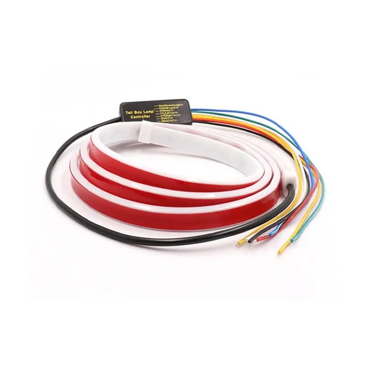 Banda LED Autoadeziva Pentru Portbagaj cu Semnalizare Dinamica Stanga, Dreapta, Marsarier si Frana, Compatibilitate Universala, Lungime 120 cm, Luxer