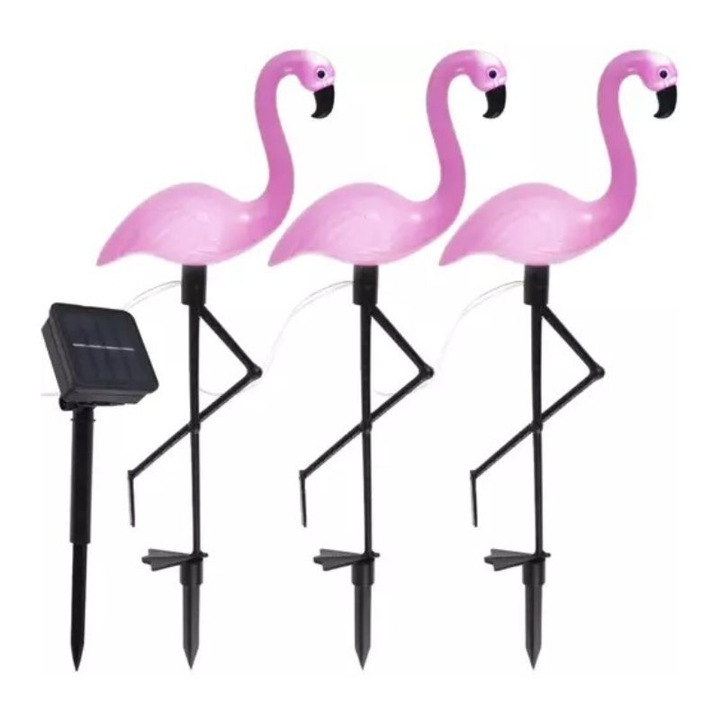 Gardlov, Flamingo napelemes lámpa készlet 18 x 6 x 52 cm, 3 x 2 LED, 3 darab