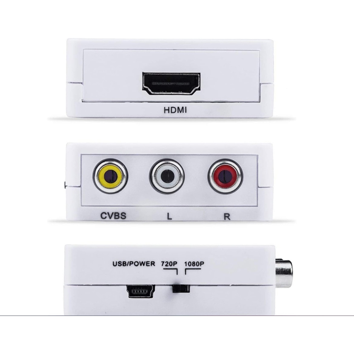 Mini AV(RCA) към HDMI, VGA, Zola® конвертор, full HD, 1080p, стерео ...