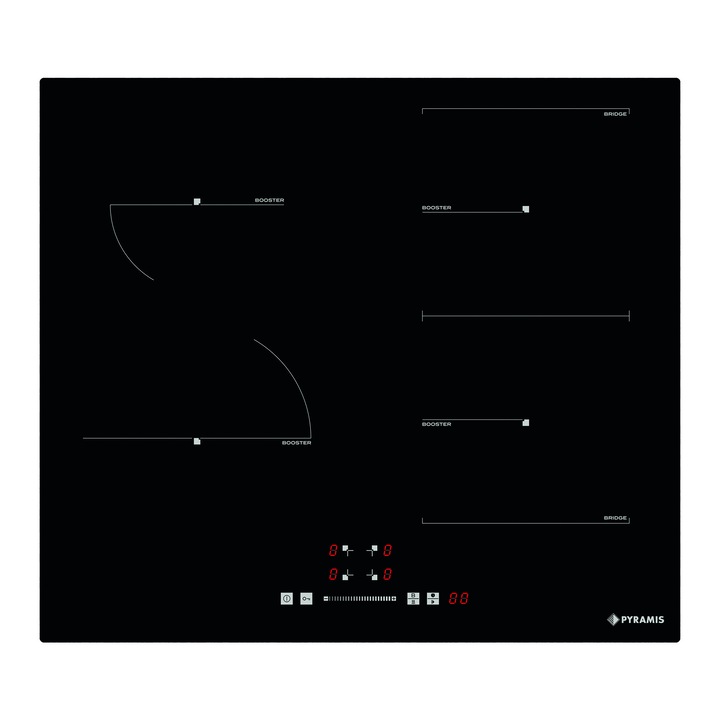 Plita incorporabila Beko HII74700UF, Inductie, IndyFlex, 70cm, HOb2Hood, 4 zone de gatit, WipeGuard, Stop&Go, 9 niveluri de putere, Power Management, inchidere automata, blocare display, latime 70 cm, Negru