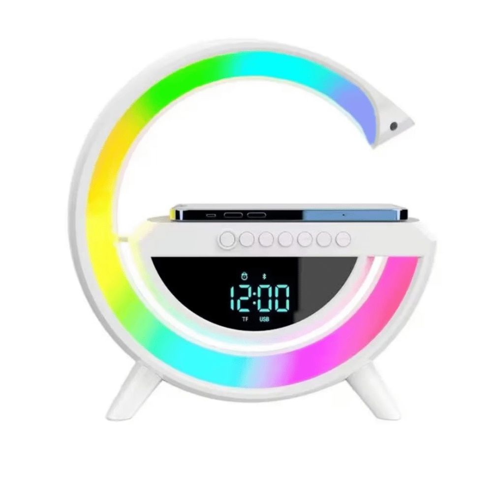 Boxa Bluetooth exterior, multifunctionala, lumini ambientale, 15W, 235x80x238mm, Alb