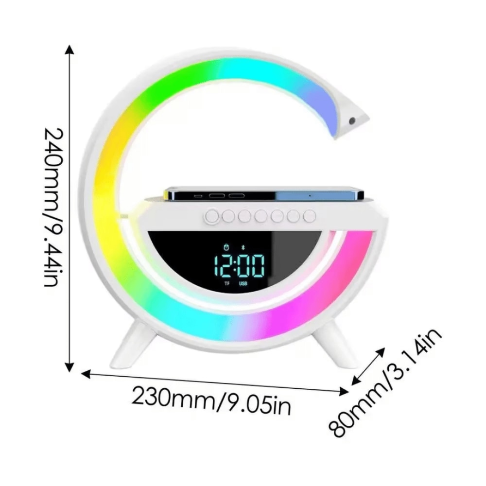 Boxa Bluetooth exterior, multifunctionala, lumini ambientale, 15W, 235x80x238mm, Alb