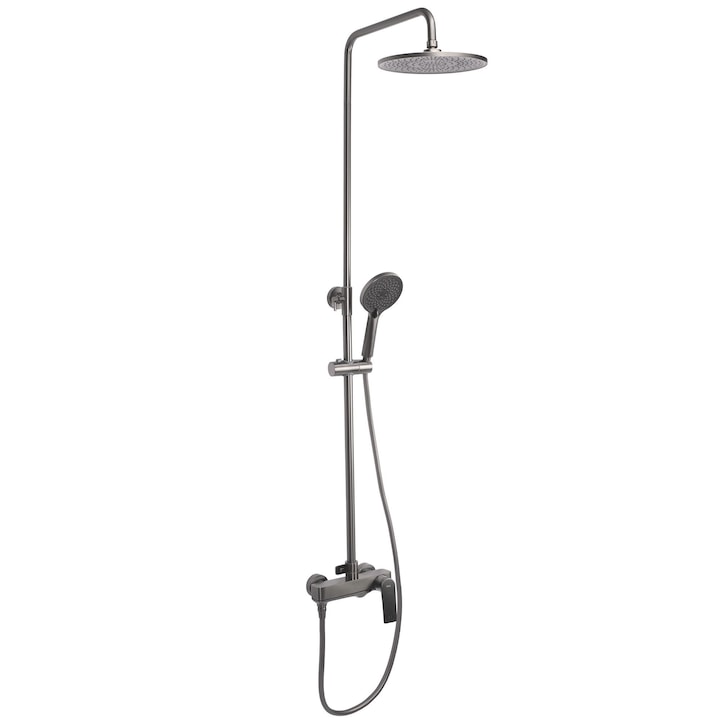 Coloana De Dus, Rea, Avalon, 82 x 117 x 25 cm, Finisaj Periat, Protectie Impotriva Depunerilor De Calcar, Rezistenta La Coroziune, Rezistenta La Zgarieturi, Cap Termostatic Ceramic, Titan