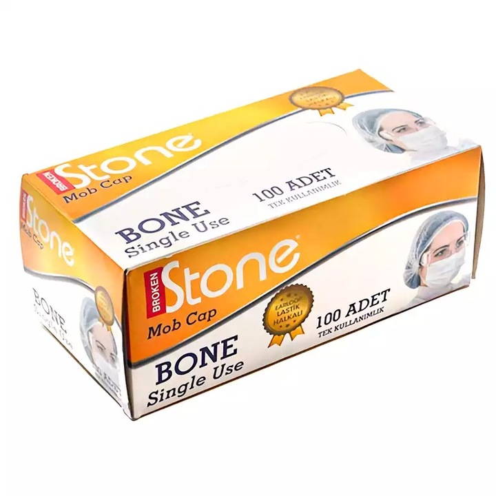 Bonete unica folosinta cu elastic top clip, alb, 100 buc/set Misavan