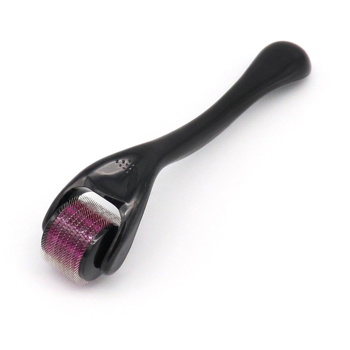 Rola dermatologica multifunctionala, LLwl, Otel inoxidabil, Plastic, 133x20x26 mm,Negru/Mov