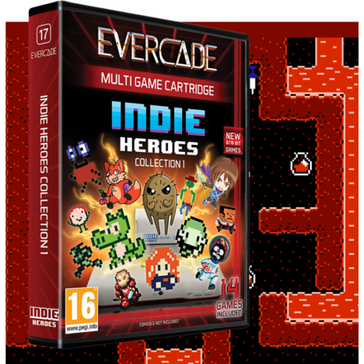 Evercade #17, Játékszoftver csomag, Indie Heroes Collection 1, 14in1, Retro, Multi Game