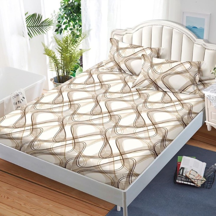 Ágynemű gumival + 2 párnahuzat, 180/200, Casa de Vis, G-227