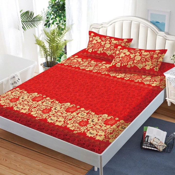 Ágynemű gumival + 2 párnahuzat, 180/200, Casa de Vis, G-218