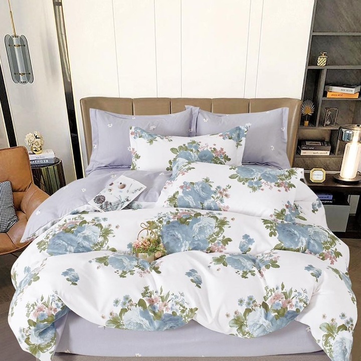 Dupla ágyneműgarnitúra, 6 részes, szatén pamut, 220 x 230 cm, tarka, Casa de Vis, R60-532