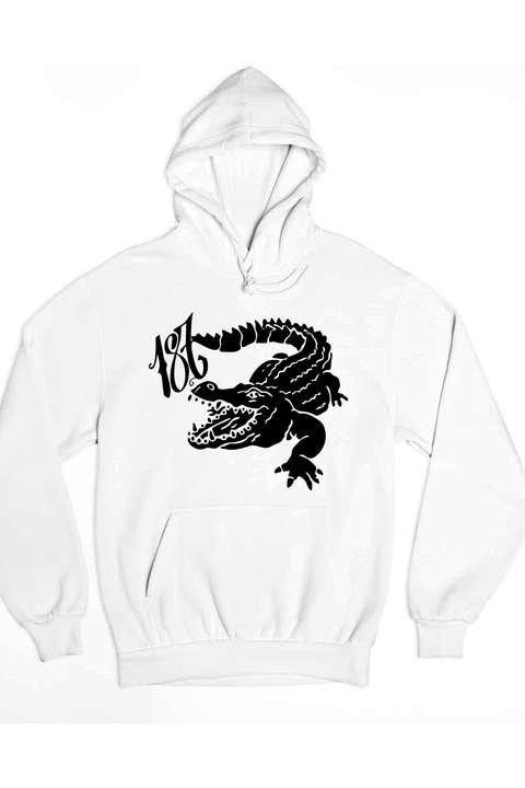 187 Pulover negru de crocodil Strassenbande, Alb