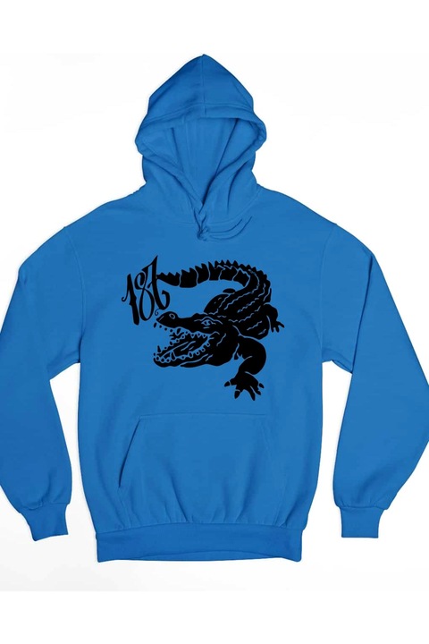 187 Pulover negru de crocodil Strassenbande, Albastru royal