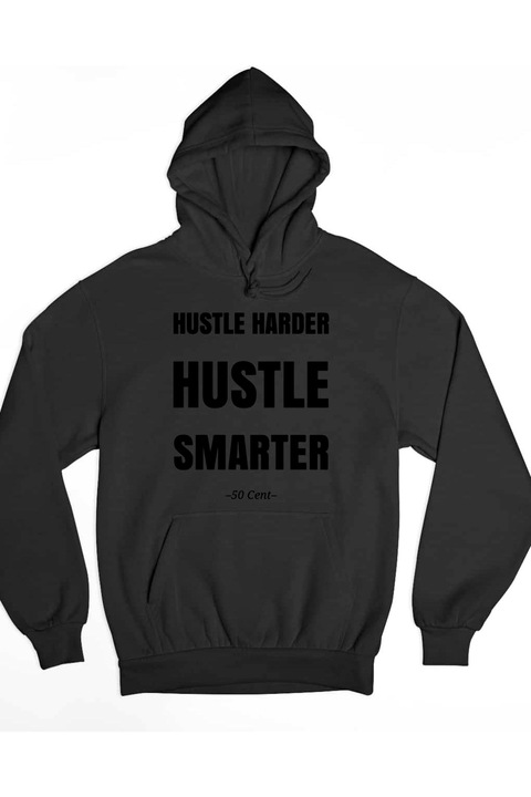 Hanorac de 50 de cent Hustle harder hustle, Negru