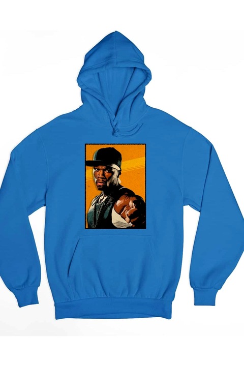 Hanorac portret rapper imagine 50 de cenți, Albastru royal