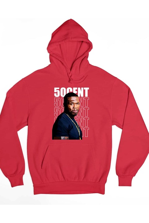 Pulover cu poza de 50 de cenți, Rosu