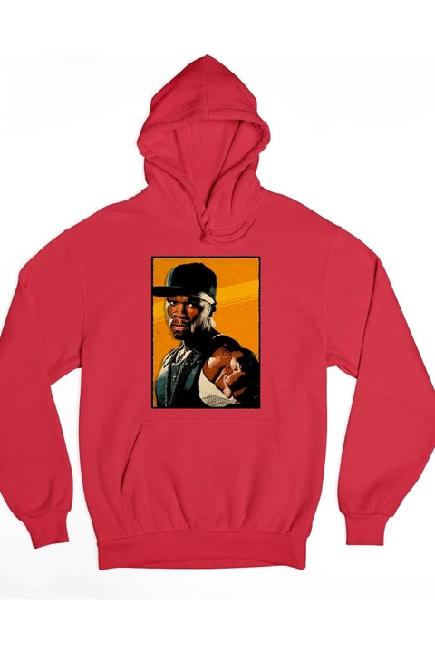 Hanorac portret rapper imagine 50 de cenți, Rosu